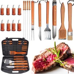 Kit Parrillero 19 Pcs, Utensilios para Asador Portátil, Carne Asada