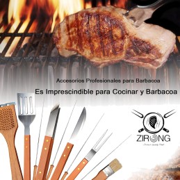 Kit Parrillero 19 Pcs, Utensilios para Asador Portátil, Carne Asada